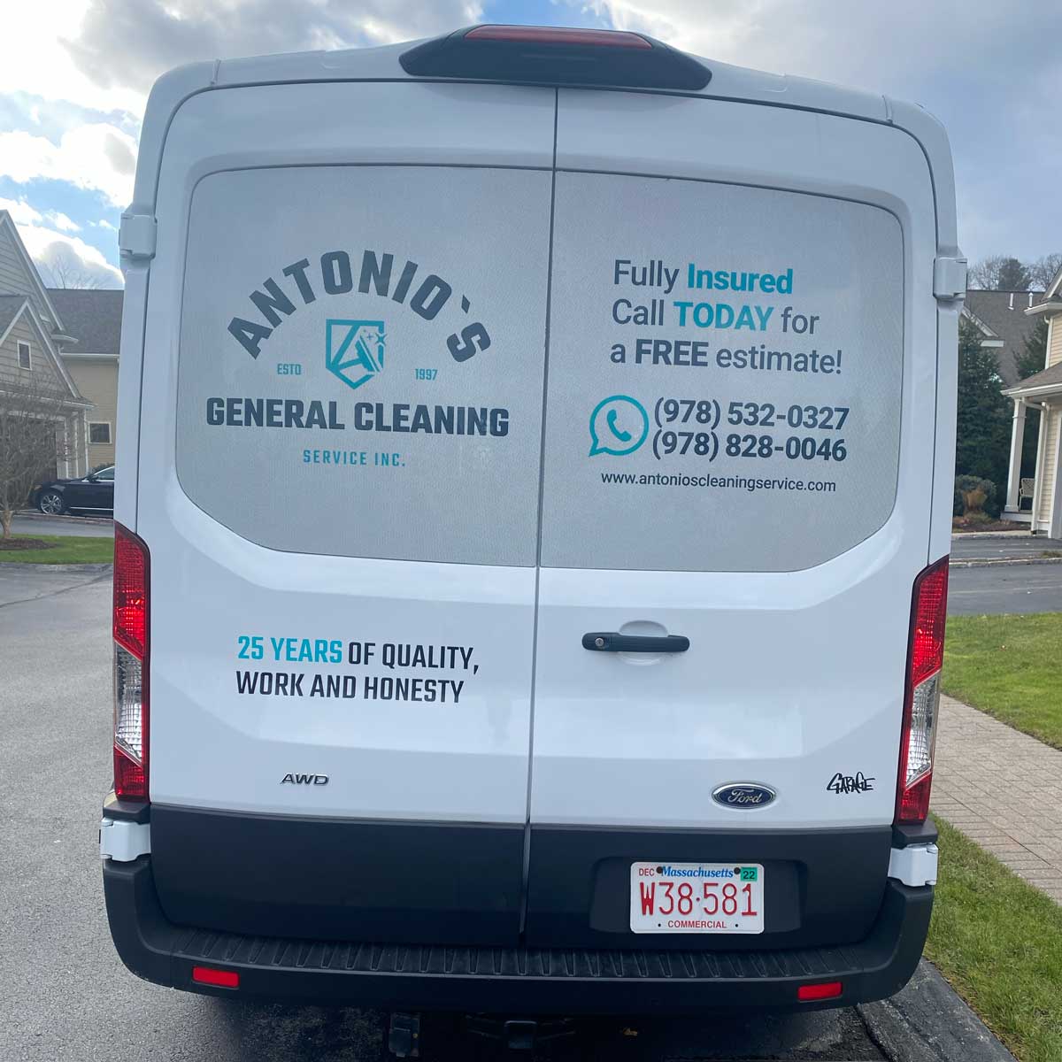 Antonio’s Cleaning Service vehicle